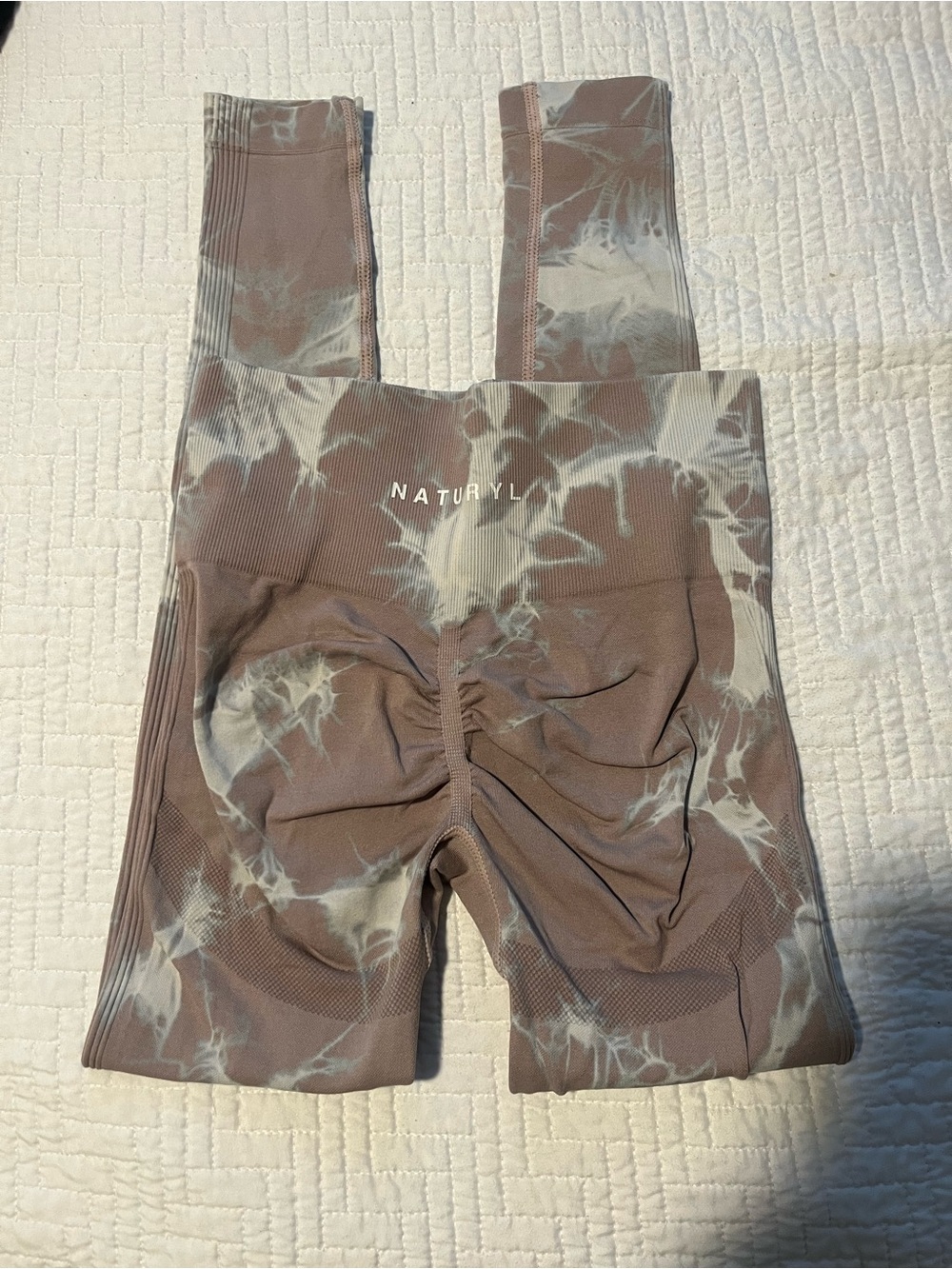 Naturyl Brown Tie-Dye Butt Scrunch Leggings XS